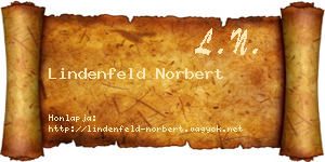 Lindenfeld Norbert névjegykártya